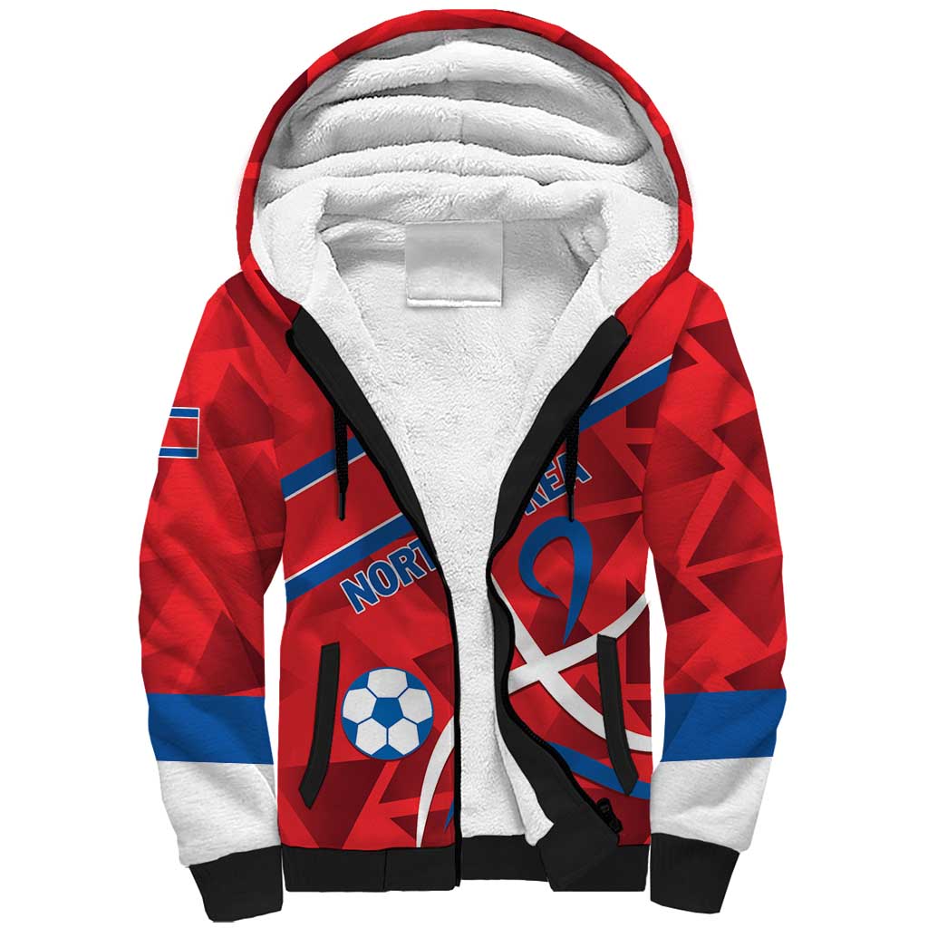 Custom North Korea Football Sherpa Hoodie Go Champion - Wonder Print Shop