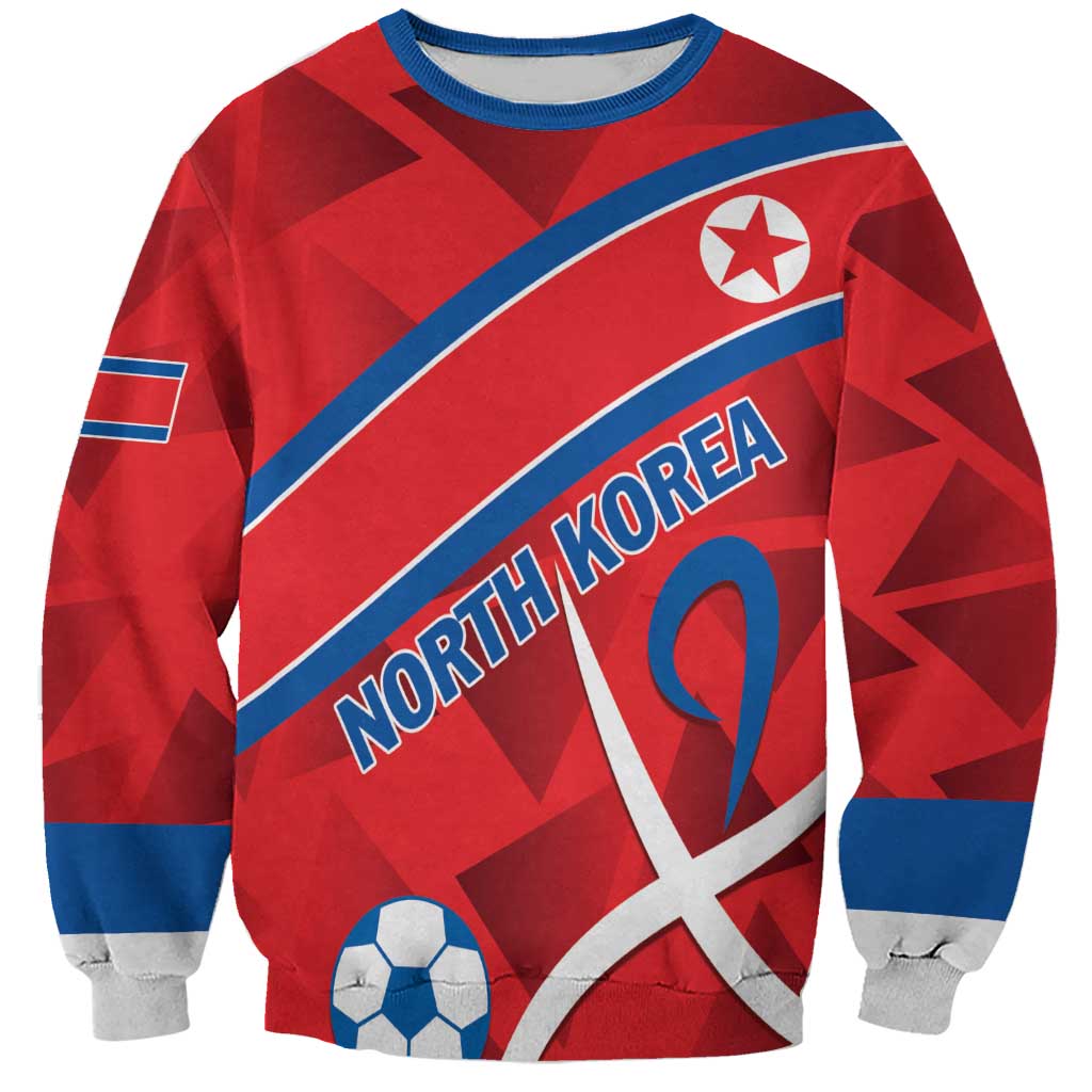 Red crewneck football sweatshirt with blue diagonal stripe, star emblem, and football graphic