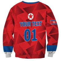 Red crewneck football sweatshirt with star emblem and custom text 'YOUR TEXT' '01'