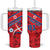 Custom North Korea Football Tumbler With Handle Go Champion - Wonder Print Shop