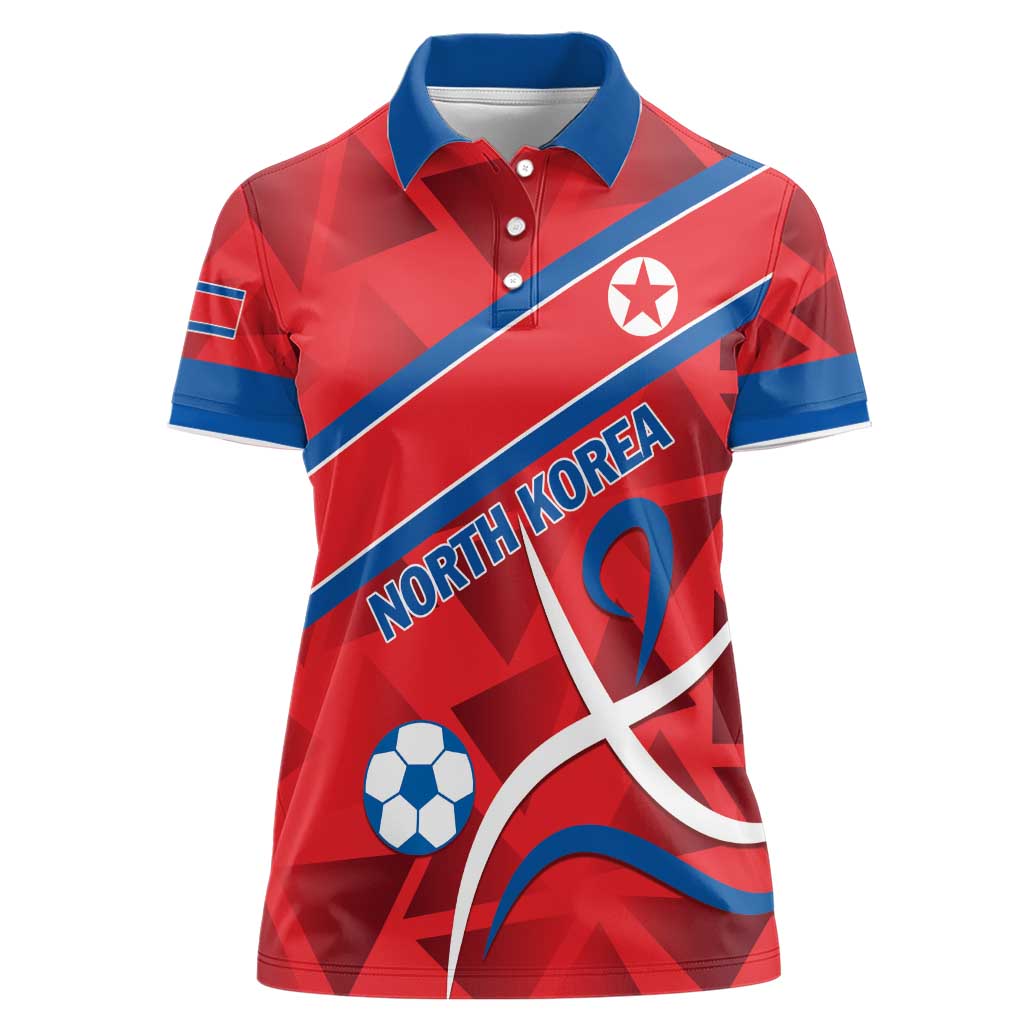 Custom North Korea Football Women Polo Shirt Go Champion - Wonder Print Shop