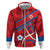 Custom North Korea Football Zip Hoodie Go Champion - Wonder Print Shop