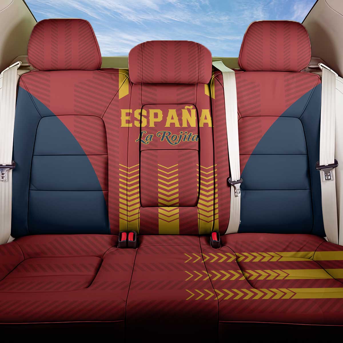 Spain Football Back Car Seat Cover Go La Rojita - Wonder Print Shop