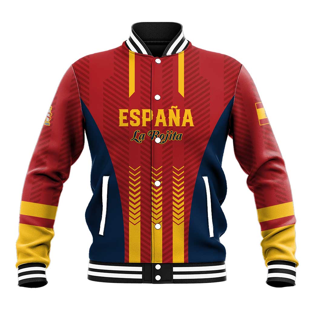 Custom Spain Football Baseball Jacket Go La Rojita - Wonder Print Shop