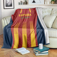 Spain football blanket in red, yellow, and blue with La Rojita print