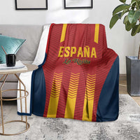 Spain football blanket with red center, navy sides, yellow stripes and 'La Rojita' text