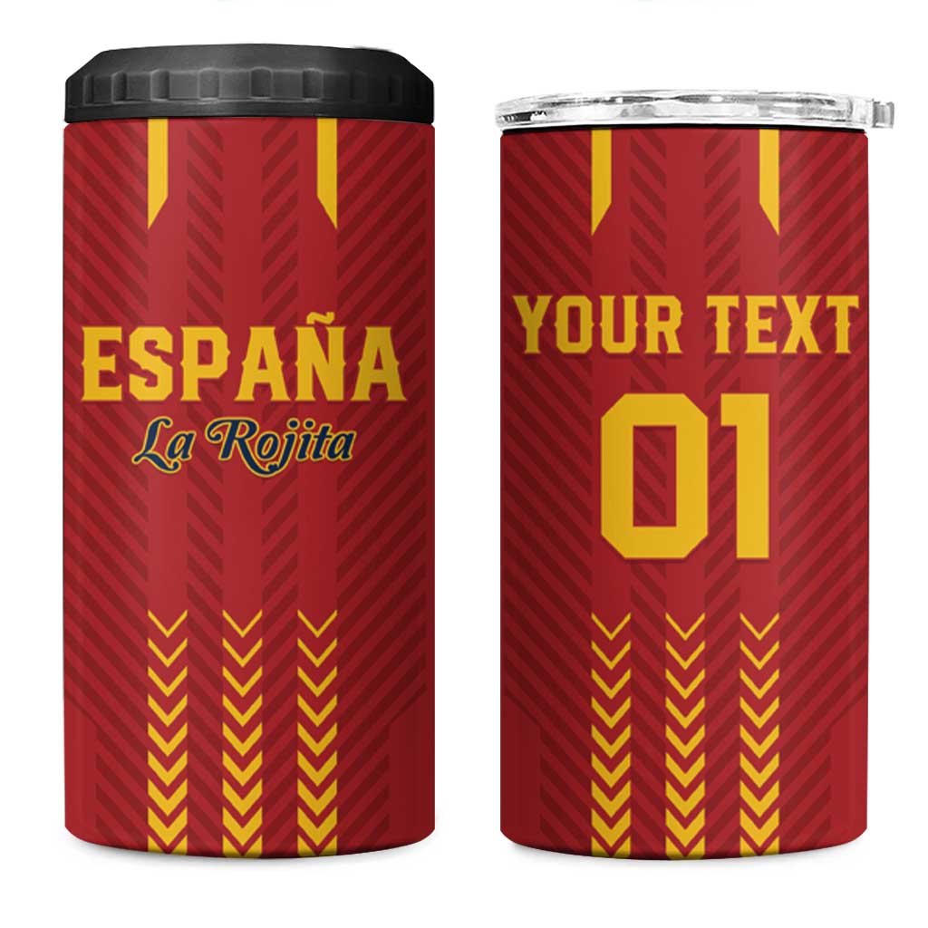 Custom Spain Football 4 in 1 Can Cooler Tumbler Go La Rojita - Wonder Print Shop