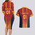 Custom Spain Football Couples Matching Long Sleeve Bodycon Dress and Hawaiian Shirt Go La Rojita - Wonder Print Shop