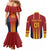 Custom Spain Football Couples Matching Mermaid Dress and Long Sleeve Button Shirt Go La Rojita