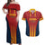 Custom Spain Football Couples Matching Off Shoulder Maxi Dress and Hawaiian Shirt Go La Rojita - Wonder Print Shop