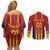 Custom Spain Football Couples Matching Off Shoulder Short Dress and Long Sleeve Button Shirt Go La Rojita - Wonder Print Shop