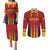 Custom Spain Football Couples Matching Puletasi and Long Sleeve Button Shirt Go La Rojita - Wonder Print Shop