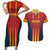 Custom Spain Football Couples Matching Short Sleeve Bodycon Dress and Hawaiian Shirt Go La Rojita - Wonder Print Shop