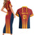 Custom Spain Football Couples Matching Short Sleeve Bodycon Dress and Hawaiian Shirt Go La Rojita - Wonder Print Shop