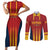 Custom Spain Football Couples Matching Short Sleeve Bodycon Dress and Long Sleeve Button Shirt Go La Rojita - Wonder Print Shop