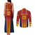 Custom Spain Football Couples Matching Tank Maxi Dress and Long Sleeve Button Shirt Go La Rojita - Wonder Print Shop