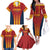 Custom Spain Football Family Matching Off The Shoulder Long Sleeve Dress and Hawaiian Shirt Go La Rojita - Wonder Print Shop