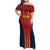 Custom Spain Football Family Matching Off Shoulder Maxi Dress and Hawaiian Shirt Go La Rojita - Wonder Print Shop