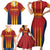 Custom Spain Football Family Matching Short Sleeve Bodycon Dress and Hawaiian Shirt Go La Rojita - Wonder Print Shop