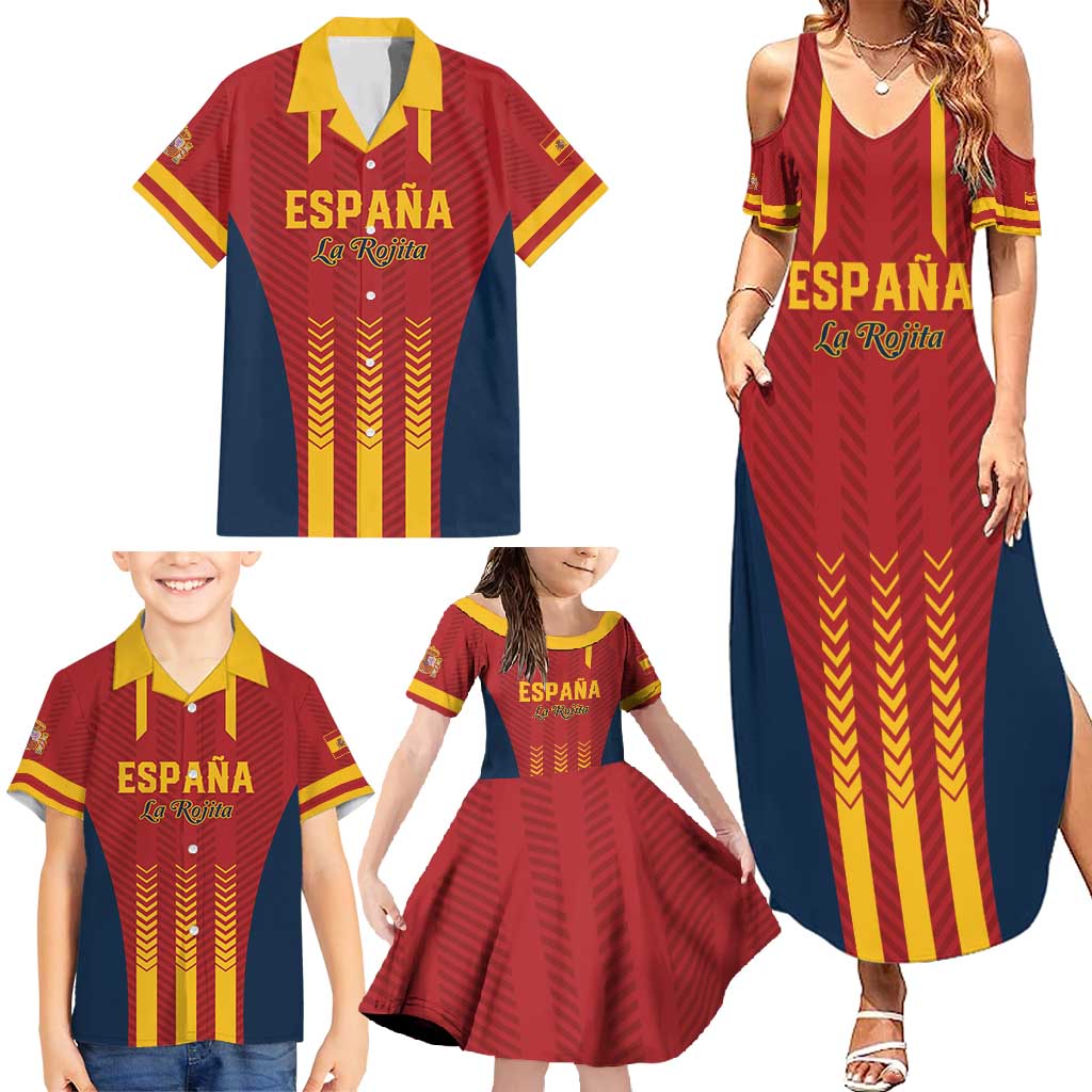 Custom Spain Football Family Matching Summer Maxi Dress and Hawaiian Shirt Go La Rojita - Wonder Print Shop