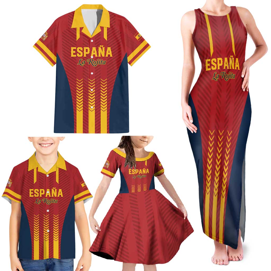 Custom Spain Football Family Matching Tank Maxi Dress and Hawaiian Shirt Go La Rojita - Wonder Print Shop