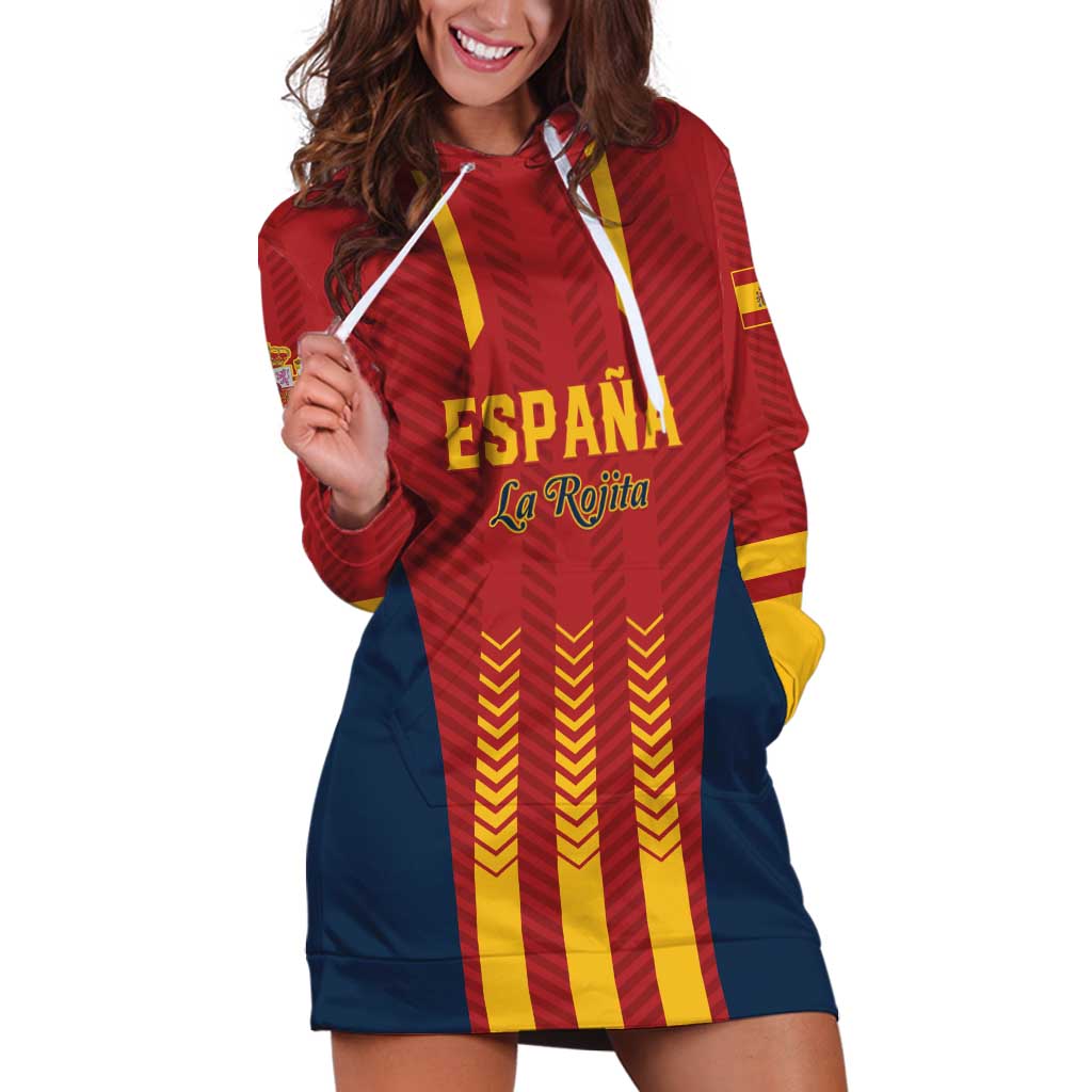 Custom Spain Football Hoodie Dress Go La Rojita - Wonder Print Shop