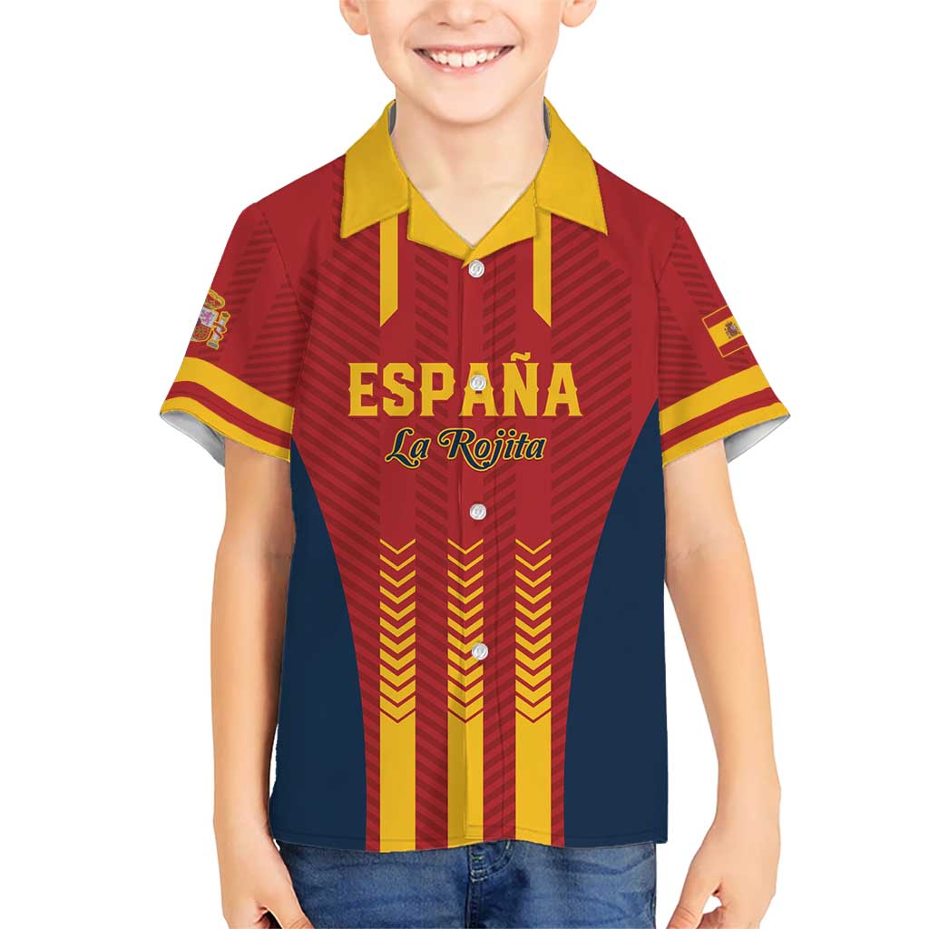 Custom Spain Football Kid Hawaiian Shirt Go La Rojita - Wonder Print Shop