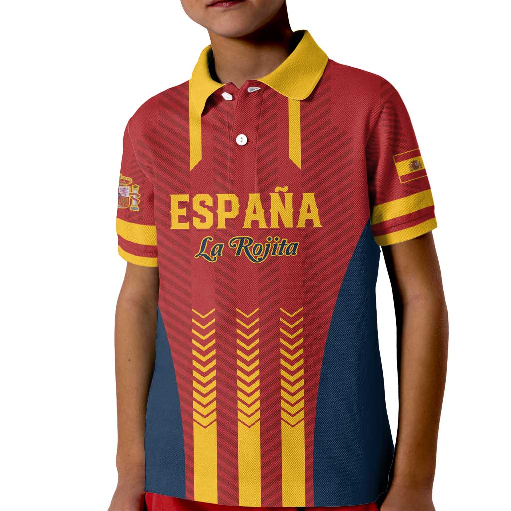 Custom Spain Football Kid Polo Shirt Go La Rojita - Wonder Print Shop