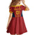 Custom Spain Football Kid Short Sleeve Dress Go La Rojita - Wonder Print Shop