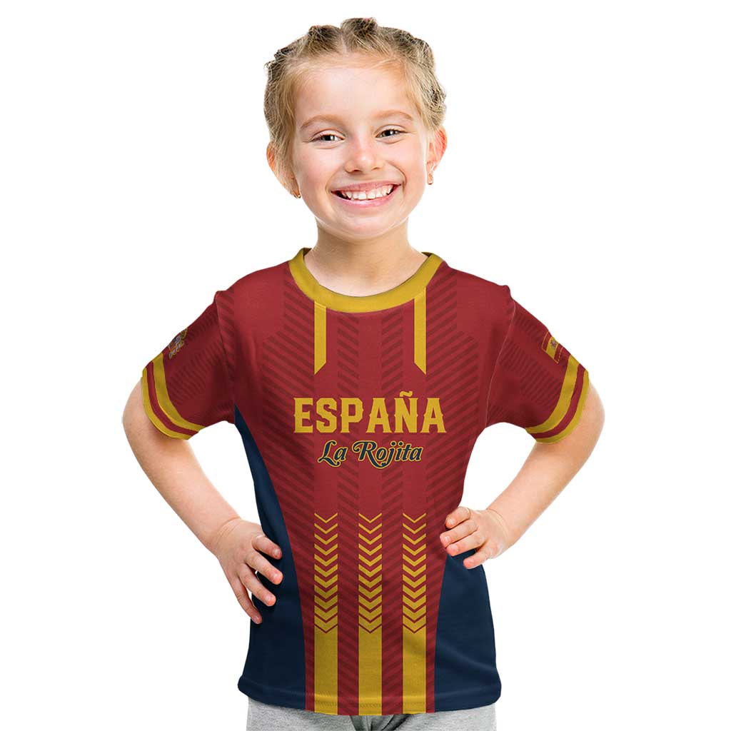 Custom Spain Football Kid T Shirt Go La Rojita - Wonder Print Shop