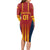 Custom Spain Football Long Sleeve Bodycon Dress Go La Rojita - Wonder Print Shop