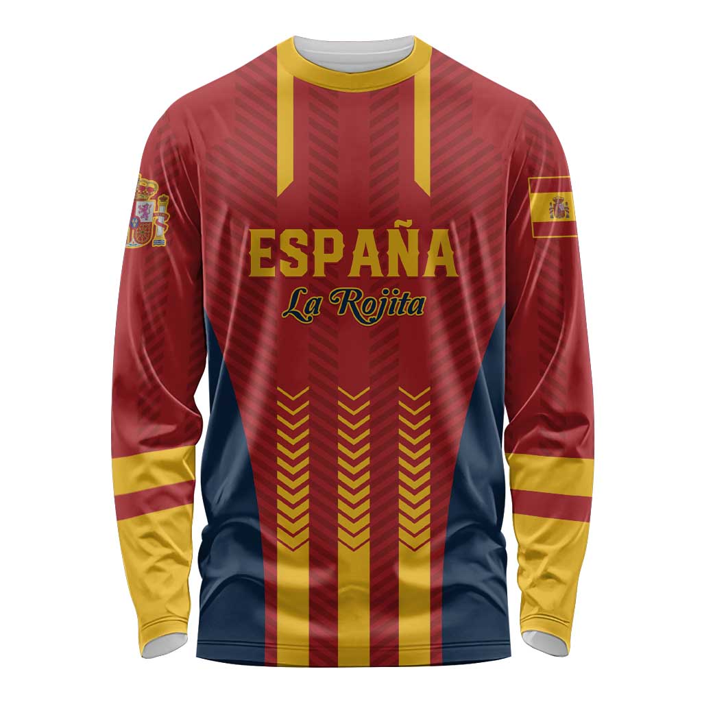 Custom Spain Football Long Sleeve Shirt Go La Rojita - Wonder Print Shop