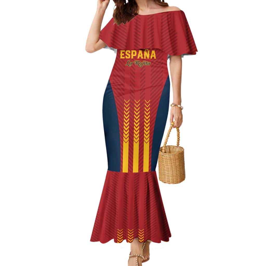 Custom Spain Football Mermaid Dress Go La Rojita - Wonder Print Shop