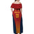 Custom Spain Football Off Shoulder Maxi Dress Go La Rojita - Wonder Print Shop