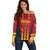 Custom Spain Football Off Shoulder Sweater Go La Rojita - Wonder Print Shop