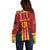 Custom Spain Football Off Shoulder Sweater Go La Rojita - Wonder Print Shop