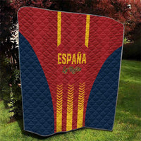 Spain football quilt with red, yellow, and navy geometric design