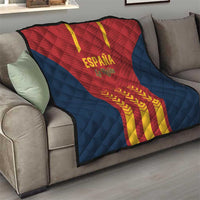 Spain football quilt with red, blue, and yellow La Rojita design