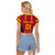 Custom Spain Football Raglan Cropped T Shirt Go La Rojita - Wonder Print Shop