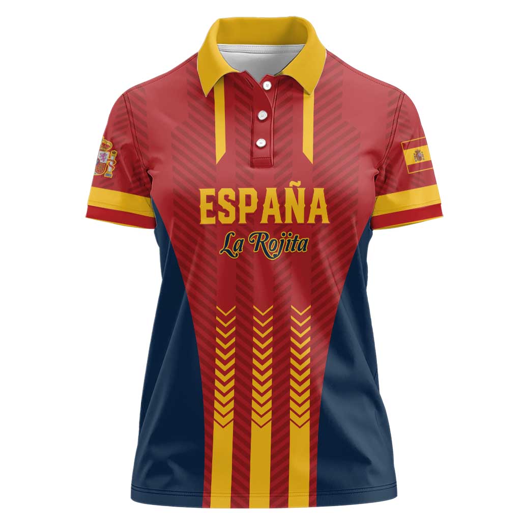 Custom Spain Football Women Polo Shirt Go La Rojita - Wonder Print Shop