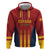 Custom Spain Football Zip Hoodie Go La Rojita - Wonder Print Shop