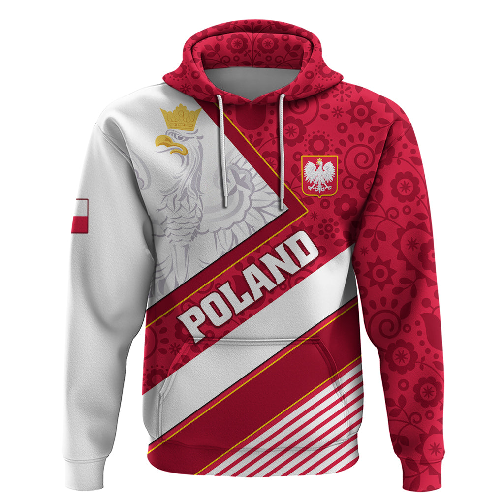 Poland Independence Day Hoodie Polska White Eagle Polish Floral Pattern - Wonder Print Shop