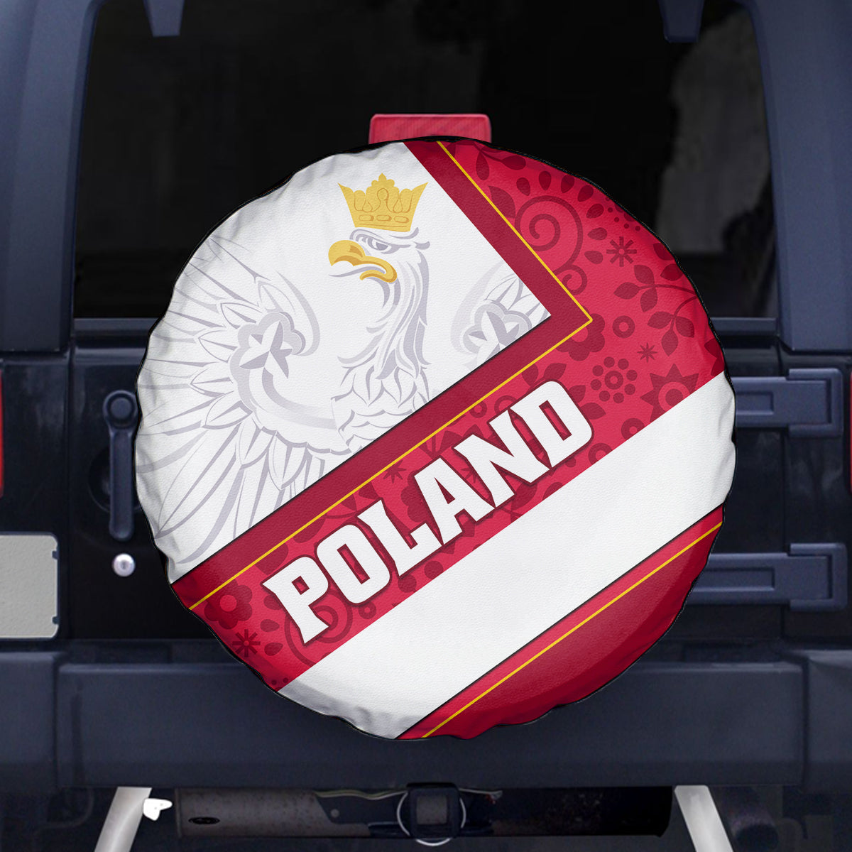 Poland Independence Day Spare Tire Cover Polska White Eagle Polish Floral Pattern - Wonder Print Shop