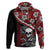 Hawaii Halloween Hoodie Hibiscus Skull Kakau Pattern - Wonder Print Shop