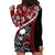 Hawaii Halloween Hoodie Dress Hibiscus Skull Kakau Pattern - Wonder Print Shop