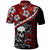 Hawaii Halloween Polo Shirt Hibiscus Skull Kakau Pattern - Wonder Print Shop