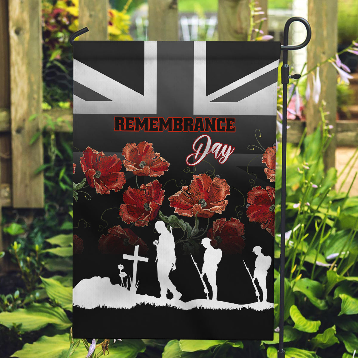 Remembrance Day Garden Flag Lest We Forget Poppy Flower - Wonder Print Shop