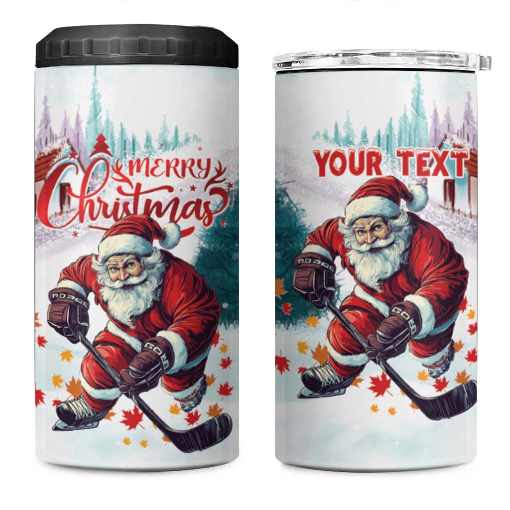 Personalized Canada Santa Playing Hockey 4 in 1 Can Cooler Tumbler - Wonder Print Shop