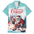 Personalized Canada Santa Playing Hockey Family Matching Off The Shoulder Long Sleeve Dress and Hawaiian Shirt - Wonder Print Shop