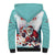 Personalized Canada Santa Playing Hockey Sherpa Hoodie